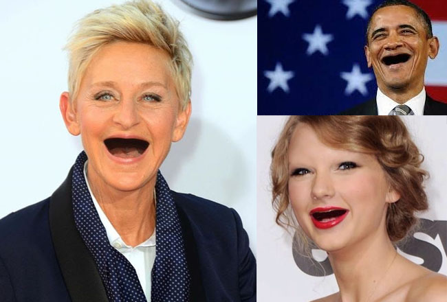 Celebrities no teeth (fake)